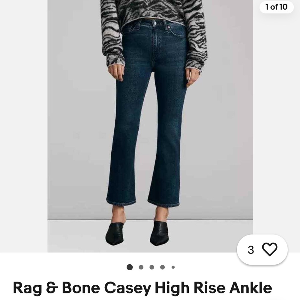 Rag & Bone Dark Blue High Rise Ankle Jeans